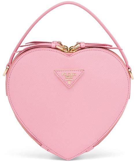 pink prada bag heart|Prada black handbag silver hardware.